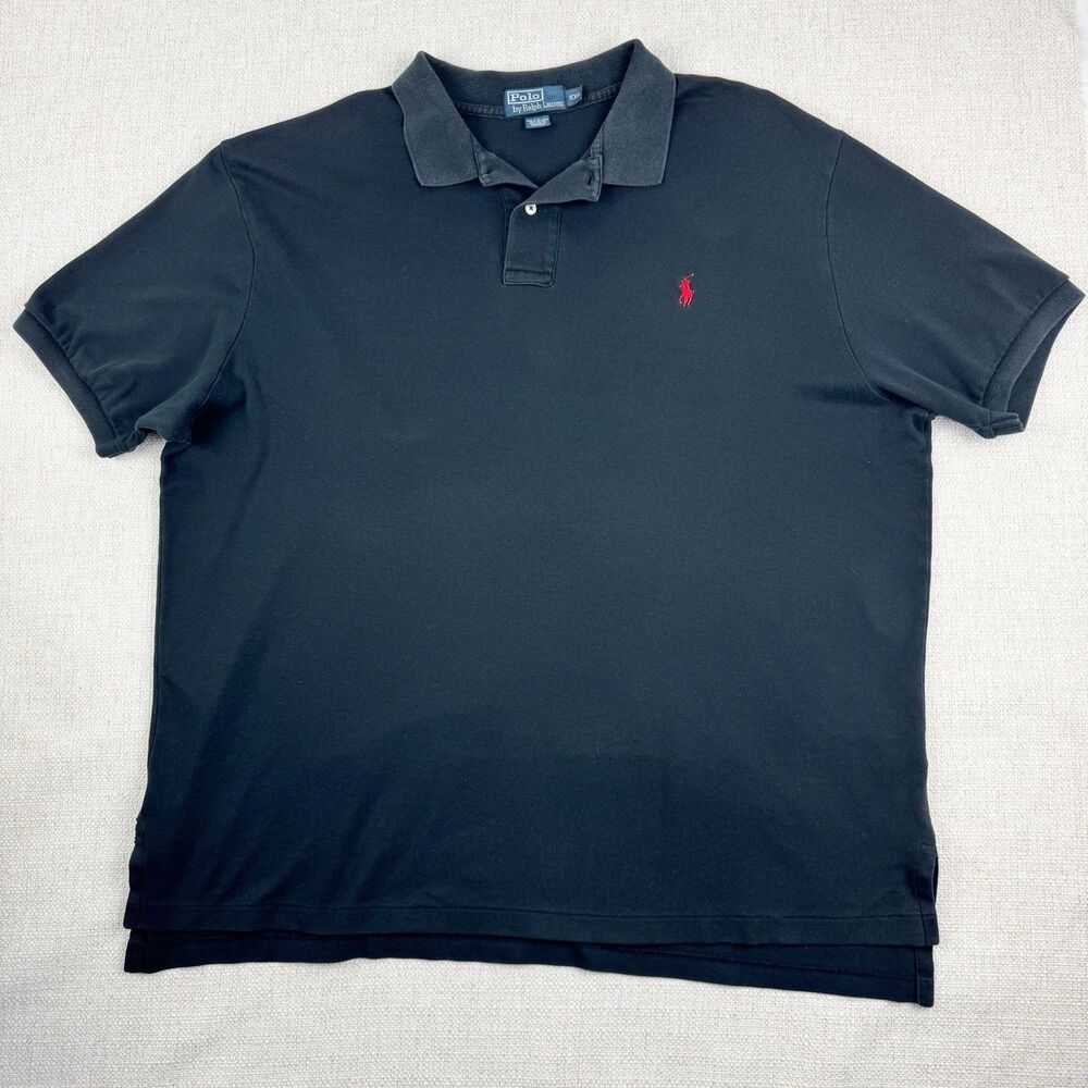 Polo Ralph Lauren Short Sleeve Men's Solid Black Red Pony Polo Shirt